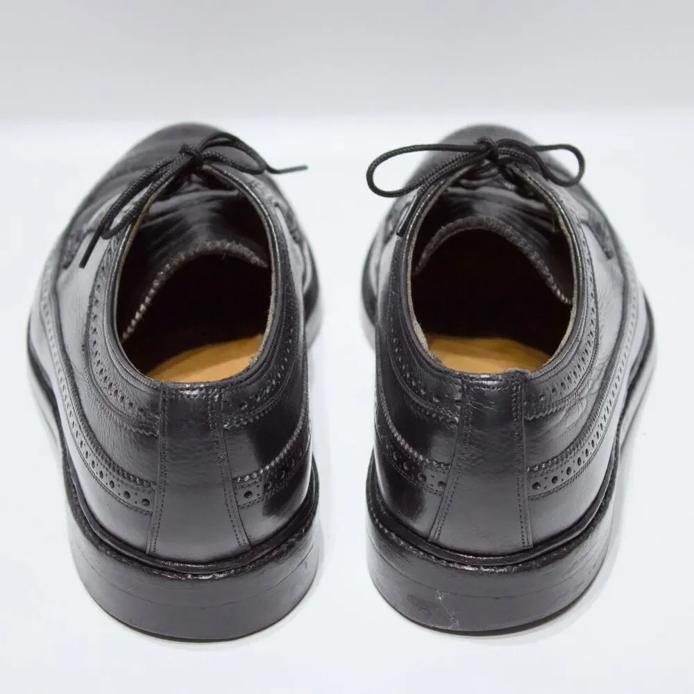 Florsheim Imperial Made in USA Black Leather Wingtip Oxford Shoes Men Size 9D